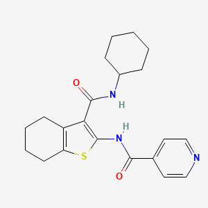 molecular formula C21H25N3O2S B4184577 N-[3-(CYCLOHEXYLCARBAMOYL)-4,5,6,7-TETRAHYDRO-1-BENZOTHIOPHEN-2-YL]ISONICOTINAMIDE 