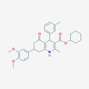 molecular formula C32H37NO5 B418458 cyclohexyl 7-(3,4-dimethoxyphenyl)-2-methyl-4-(3-methylphenyl)-5-oxo-1,4,5,6,7,8-hexahydroquinoline-3-carboxylate 