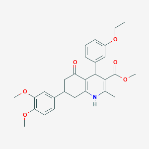 molecular formula C28H31NO6 B418461 Methyl 7-(3,4-dimethoxyphenyl)-4-(3-ethoxyphenyl)-2-methyl-5-oxo-1,4,5,6,7,8-hexahydroquinoline-3-carboxylate 