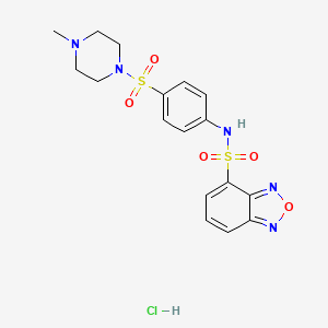 molecular formula C17H20ClN5O5S2 B4184615 N-[4-(4-methylpiperazin-1-yl)sulfonylphenyl]-2,1,3-benzoxadiazole-4-sulfonamide;hydrochloride 