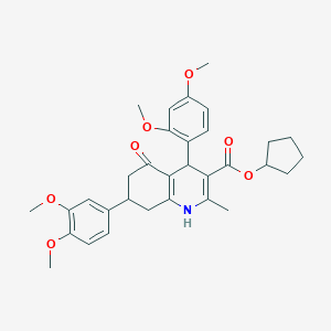 molecular formula C32H37NO7 B418462 Cyclopentyl 4-(2,4-dimethoxyphenyl)-7-(3,4-dimethoxyphenyl)-2-methyl-5-oxo-1,4,5,6,7,8-hexahydroquinoline-3-carboxylate 