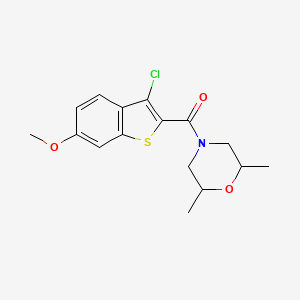 molecular formula C16H18ClNO3S B4184631 (3-Chloro-6-methoxy-1-benzothiophen-2-yl)(2,6-dimethylmorpholin-4-yl)methanone 