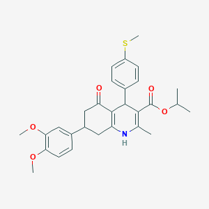 molecular formula C29H33NO5S B418464 Propan-2-yl 7-(3,4-dimethoxyphenyl)-2-methyl-4-[4-(methylsulfanyl)phenyl]-5-oxo-1,4,5,6,7,8-hexahydroquinoline-3-carboxylate 