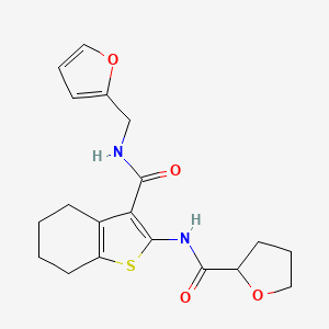 molecular formula C19H22N2O4S B4184655 N-{3-[(2-FURYLMETHYL)CARBAMOYL]-4,5,6,7-TETRAHYDRO-1-BENZOTHIOPHEN-2-YL}TETRAHYDRO-2-FURANCARBOXAMIDE 
