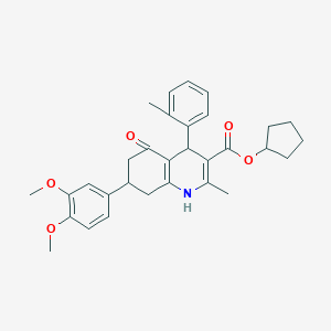 molecular formula C31H35NO5 B418467 cyclopentyl 7-(3,4-dimethoxyphenyl)-2-methyl-4-(2-methylphenyl)-5-oxo-1,4,5,6,7,8-hexahydroquinoline-3-carboxylate 