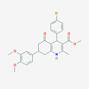 molecular formula C26H26BrNO5 B418469 methyl 4-(4-bromophenyl)-7-(3,4-dimethoxyphenyl)-2-methyl-5-oxo-1,4,5,6,7,8-hexahydroquinoline-3-carboxylate 