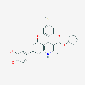 molecular formula C31H35NO5S B418470 cyclopentyl 7-(3,4-dimethoxyphenyl)-2-methyl-4-[4-(methylsulfanyl)phenyl]-5-oxo-1,4,5,6,7,8-hexahydroquinoline-3-carboxylate 