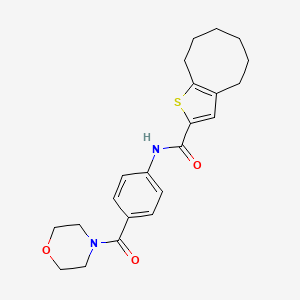 molecular formula C22H26N2O3S B4184704 N-[4-(MORPHOLINE-4-CARBONYL)PHENYL]-4H5H6H7H8H9H-CYCLOOCTA[B]THIOPHENE-2-CARBOXAMIDE 