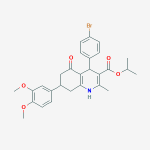molecular formula C28H30BrNO5 B418473 Propan-2-yl 4-(4-bromophenyl)-7-(3,4-dimethoxyphenyl)-2-methyl-5-oxo-1,4,5,6,7,8-hexahydroquinoline-3-carboxylate 