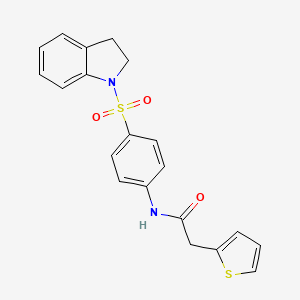molecular formula C20H18N2O3S2 B4184743 N-[4-(2,3-dihydro-1H-indol-1-ylsulfonyl)phenyl]-2-(2-thienyl)acetamide 