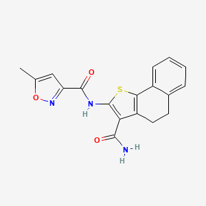 molecular formula C18H15N3O3S B4184744 N-[3-(aminocarbonyl)-4,5-dihydronaphtho[1,2-b]thien-2-yl]-5-methyl-3-isoxazolecarboxamide 