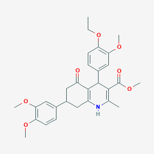 molecular formula C29H33NO7 B418476 Methyl 7-(3,4-dimethoxyphenyl)-4-(4-ethoxy-3-methoxyphenyl)-2-methyl-5-oxo-1,4,5,6,7,8-hexahydroquinoline-3-carboxylate 