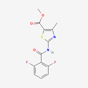 molecular formula C13H10F2N2O3S B4184815 METHYL 2-(2,6-DIFLUOROBENZAMIDO)-4-METHYL-1,3-THIAZOLE-5-CARBOXYLATE 