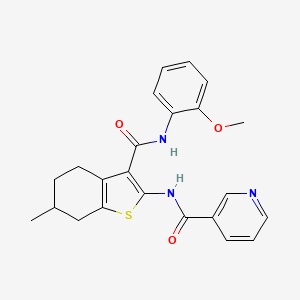 molecular formula C23H23N3O3S B4184818 N-{3-[(2-methoxyphenyl)carbamoyl]-6-methyl-4,5,6,7-tetrahydro-1-benzothiophen-2-yl}pyridine-3-carboxamide 