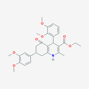 molecular formula C29H33NO7 B418483 Ethyl 4-(2,3-dimethoxyphenyl)-7-(3,4-dimethoxyphenyl)-2-methyl-5-oxo-1,4,5,6,7,8-hexahydroquinoline-3-carboxylate 