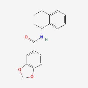 molecular formula C18H17NO3 B4184869 N-(1,2,3,4-tetrahydronaphthalen-1-yl)-1,3-benzodioxole-5-carboxamide 