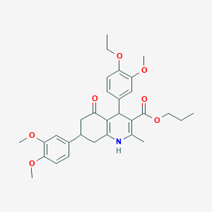 molecular formula C31H37NO7 B418488 Propyl 7-(3,4-dimethoxyphenyl)-4-(4-ethoxy-3-methoxyphenyl)-2-methyl-5-oxo-1,4,5,6,7,8-hexahydroquinoline-3-carboxylate 