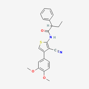 molecular formula C23H22N2O3S B4184989 N-[3-cyano-4-(3,4-dimethoxyphenyl)thiophen-2-yl]-2-phenylbutanamide 