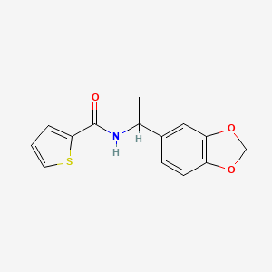 molecular formula C14H13NO3S B4185060 N-[1-(2H-13-BENZODIOXOL-5-YL)ETHYL]THIOPHENE-2-CARBOXAMIDE 
