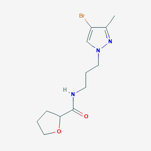 molecular formula C12H18BrN3O2 B4185185 N-[3-(4-bromo-3-methyl-1H-pyrazol-1-yl)propyl]tetrahydrofuran-2-carboxamide 