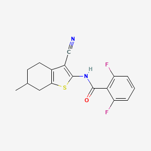 molecular formula C17H14F2N2OS B4185220 N~1~-(3-CYANO-6-METHYL-4,5,6,7-TETRAHYDRO-1-BENZOTHIOPHEN-2-YL)-2,6-DIFLUOROBENZAMIDE 