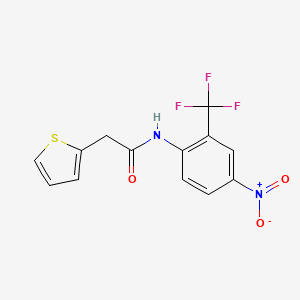 molecular formula C13H9F3N2O3S B4185364 N-[4-nitro-2-(trifluoromethyl)phenyl]-2-(thiophen-2-yl)acetamide 