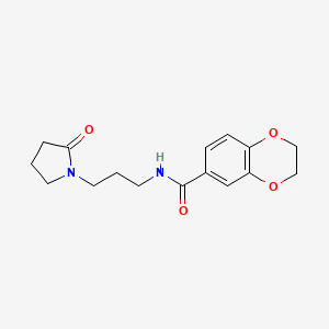 molecular formula C16H20N2O4 B4185399 N-[3-(2-oxopyrrolidin-1-yl)propyl]-2,3-dihydro-1,4-benzodioxine-6-carboxamide CAS No. 830343-84-5