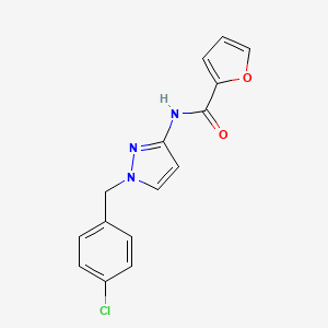 molecular formula C15H12ClN3O2 B4185412 N-[1-(4-chlorobenzyl)-1H-pyrazol-3-yl]furan-2-carboxamide 