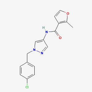 molecular formula C16H14ClN3O2 B4185417 N-{1-[(4-CHLOROPHENYL)METHYL]-1H-PYRAZOL-4-YL}-2-METHYLFURAN-3-CARBOXAMIDE 
