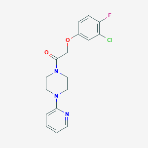 molecular formula C17H17ClFN3O2 B4185447 2-(3-CHLORO-4-FLUOROPHENOXY)-1-[4-(2-PYRIDYL)PIPERAZINO]-1-ETHANONE 