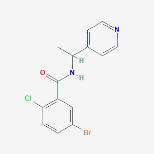 molecular formula C14H12BrClN2O B4185463 5-bromo-2-chloro-N-[1-(pyridin-4-yl)ethyl]benzamide 