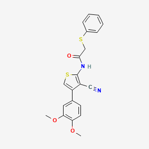 molecular formula C21H18N2O3S2 B4185480 N-[3-CYANO-4-(3,4-DIMETHOXYPHENYL)-2-THIENYL]-2-(PHENYLSULFANYL)ACETAMIDE 