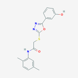 molecular formula C18H17N3O3S B418553 N-(2,5-dimethylphenyl)-2-[[5-(3-hydroxyphenyl)-1,3,4-oxadiazol-2-yl]sulfanyl]acetamide 