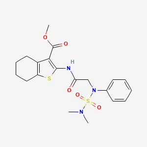 molecular formula C20H25N3O5S2 B4185573 METHYL 2-{2-[(DIMETHYLSULFAMOYL)(PHENYL)AMINO]ACETAMIDO}-4,5,6,7-TETRAHYDRO-1-BENZOTHIOPHENE-3-CARBOXYLATE 