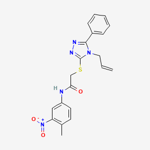molecular formula C20H19N5O3S B4185583 N-(4-methyl-3-nitrophenyl)-2-[(5-phenyl-4-prop-2-enyl-1,2,4-triazol-3-yl)sulfanyl]acetamide 