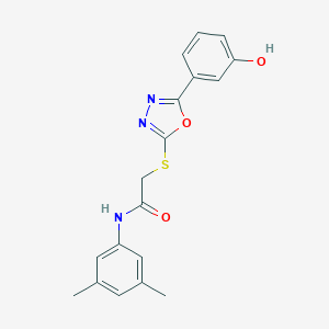 molecular formula C18H17N3O3S B418570 N-(3,5-dimethylphenyl)-2-[[5-(3-hydroxyphenyl)-1,3,4-oxadiazol-2-yl]sulfanyl]acetamide 