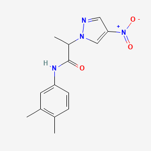 molecular formula C14H16N4O3 B4185950 N-(3,4-dimethylphenyl)-2-(4-nitropyrazol-1-yl)propanamide 