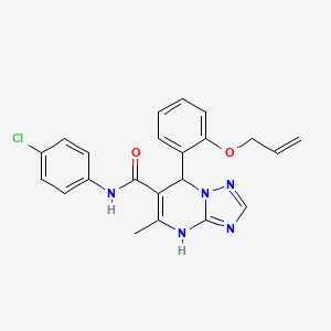 molecular formula C22H20ClN5O2 B4185981 N-(4-chlorophenyl)-5-methyl-7-(2-prop-2-enoxyphenyl)-4,7-dihydro-[1,2,4]triazolo[1,5-a]pyrimidine-6-carboxamide 