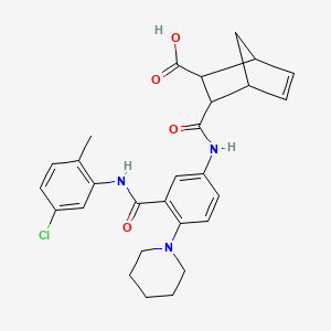 molecular formula C28H30ClN3O4 B4186041 3-[[3-[(5-Chloro-2-methylphenyl)carbamoyl]-4-piperidin-1-ylphenyl]carbamoyl]bicyclo[2.2.1]hept-5-ene-2-carboxylic acid 