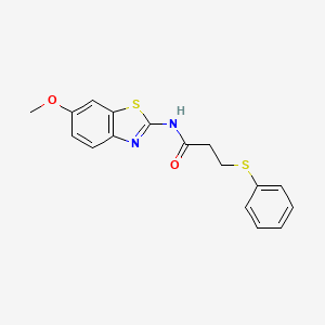 molecular formula C17H16N2O2S2 B4186117 N-(6-methoxy-1,3-benzothiazol-2-yl)-3-(phenylsulfanyl)propanamide 