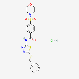 molecular formula C20H21ClN4O4S3 B4186220 N-(5-benzylsulfanyl-1,3,4-thiadiazol-2-yl)-4-morpholin-4-ylsulfonylbenzamide;hydrochloride 
