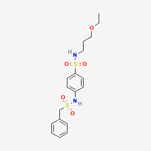 molecular formula C18H24N2O5S2 B4186253 N-(3-ETHOXYPROPYL)-4-(PHENYLMETHANESULFONAMIDO)BENZENE-1-SULFONAMIDE 