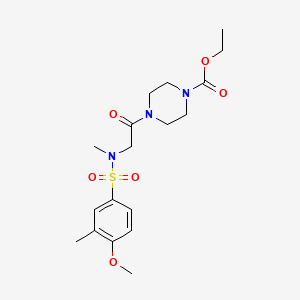 molecular formula C18H27N3O6S B4186364 ethyl 4-{N-[(4-methoxy-3-methylphenyl)sulfonyl]-N-methylglycyl}piperazine-1-carboxylate 