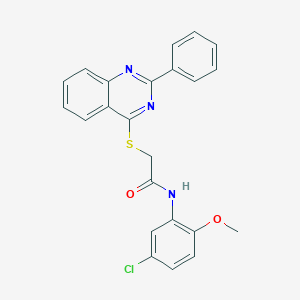 molecular formula C23H18ClN3O2S B418660 N-(5-chloro-2-methoxyphenyl)-2-[(2-phenyl-4-quinazolinyl)sulfanyl]acetamide 