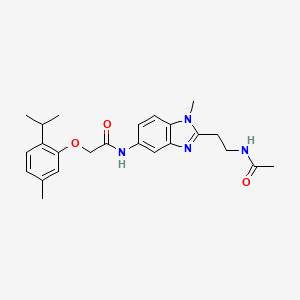 molecular formula C24H30N4O3 B4186627 N-{2-[2-(acetylamino)ethyl]-1-methyl-1H-benzimidazol-5-yl}-2-[5-methyl-2-(propan-2-yl)phenoxy]acetamide CAS No. 876710-78-0
