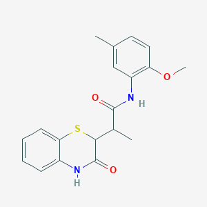 molecular formula C19H20N2O3S B4186811 N-(2-methoxy-5-methylphenyl)-2-(3-oxo-4H-1,4-benzothiazin-2-yl)propanamide 