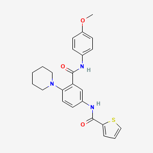 molecular formula C24H25N3O3S B4186823 N-[3-[(4-methoxyphenyl)carbamoyl]-4-piperidin-1-ylphenyl]thiophene-2-carboxamide 