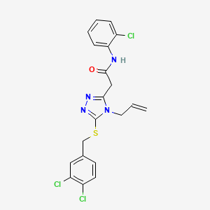 molecular formula C20H17Cl3N4OS B4186869 N-(2-chlorophenyl)-2-{5-[(3,4-dichlorobenzyl)sulfanyl]-4-(prop-2-en-1-yl)-4H-1,2,4-triazol-3-yl}acetamide 