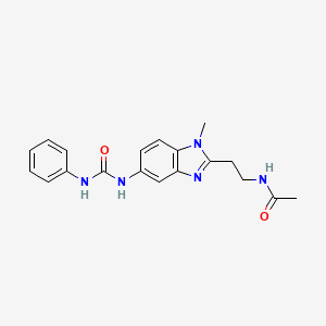 molecular formula C19H21N5O2 B4186888 N-(2-{1-METHYL-5-[(PHENYLCARBAMOYL)AMINO]-1H-1,3-BENZODIAZOL-2-YL}ETHYL)ACETAMIDE 