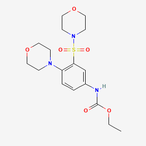 molecular formula C17H25N3O6S B4186890 ETHYL N-[4-(MORPHOLIN-4-YL)-3-(MORPHOLINE-4-SULFONYL)PHENYL]CARBAMATE 